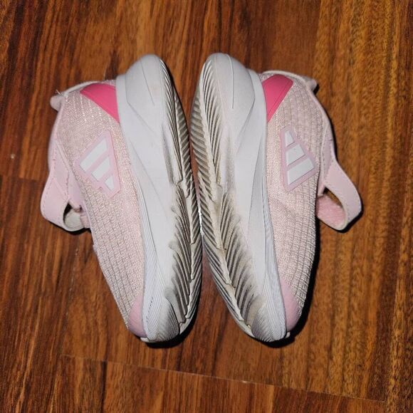 Adidas Pink & White Velcro Sneakers Toddler Size 5 - Picture 2 of 7